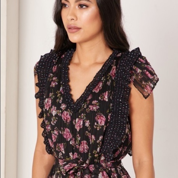 CLOSING CLOSET SALE FOXIEDOX Anaise Anthropologie Dress Floral Print small - Picture 5 of 12